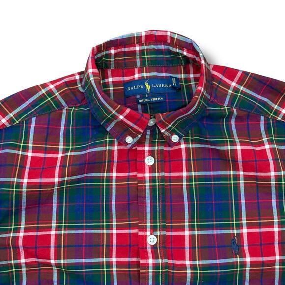 Polo Ralph Lauren Big Boys Size XL (18-20) Red Plaid Button Shirt Cotton Pony - Picture 3 of 7
